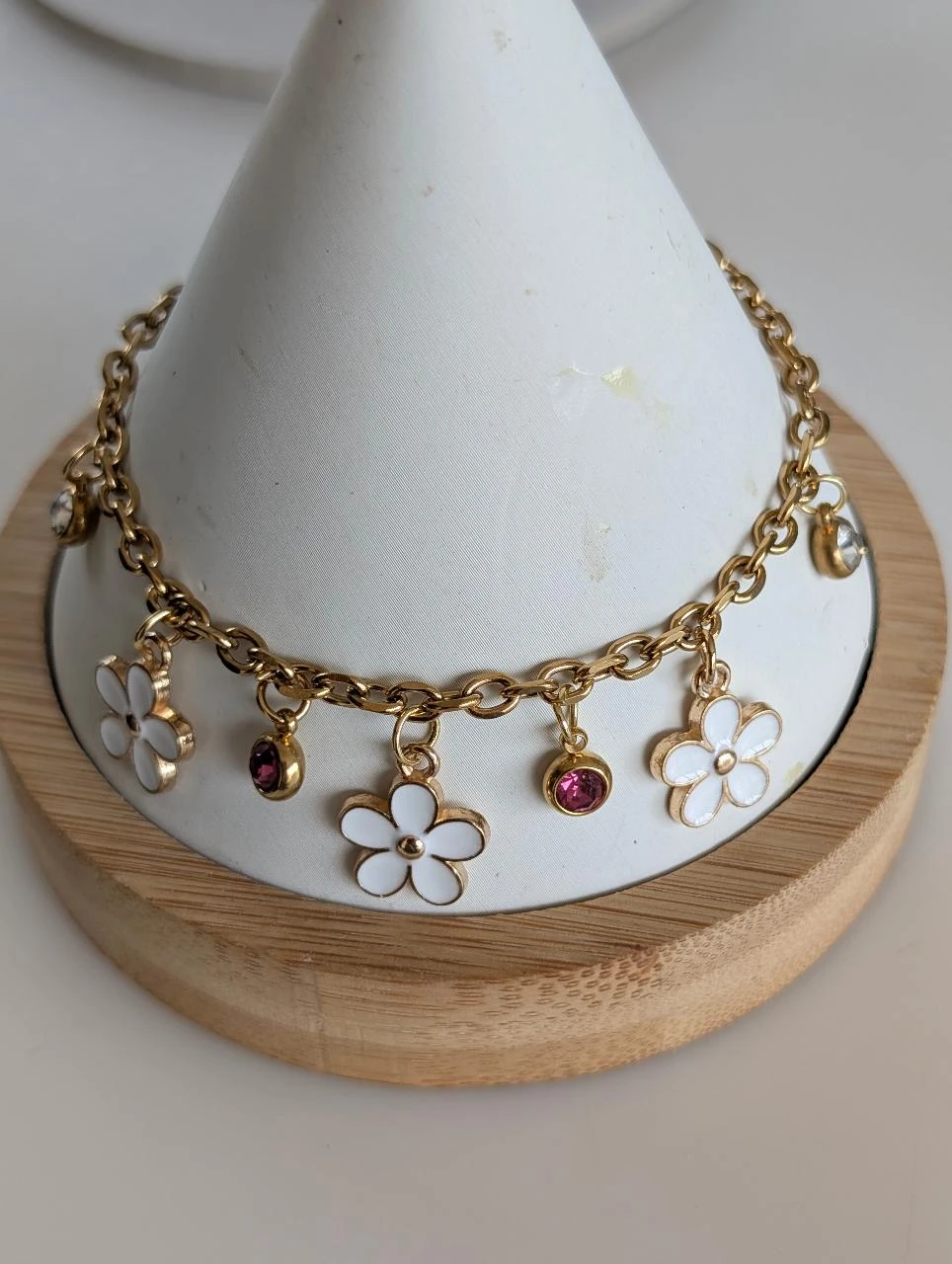 Conjunto collar choker, pendientes y pulsera flores strass PM07 boda – photo 4